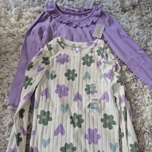 Garanimals Purple and Cream Long Sleeve Tops